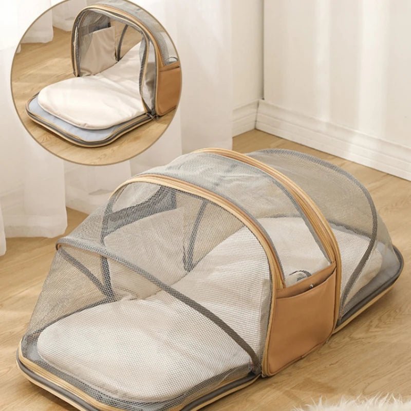 sac transport chien sous forme de tente